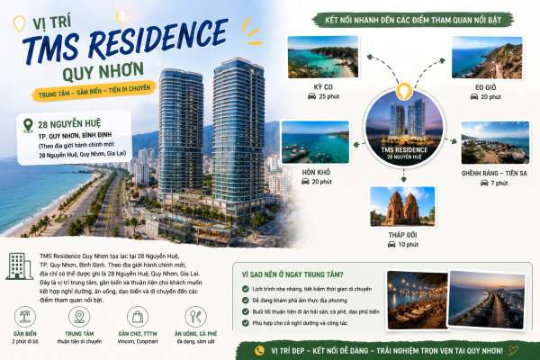 TMS Residence Quy Nhơn gần biển trung tâm thành phố